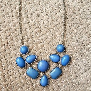 Sky blue cabochon bib necklace
